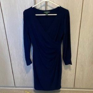 Lauren Ralph Lauren Blue Dress Split Dolman Sleeves Size 8